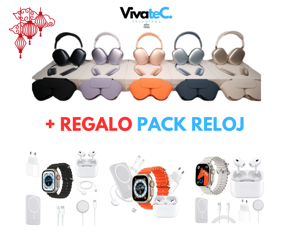 AeroPods MAX PREMIUM + REGALO PACK- Reloj Inteligente